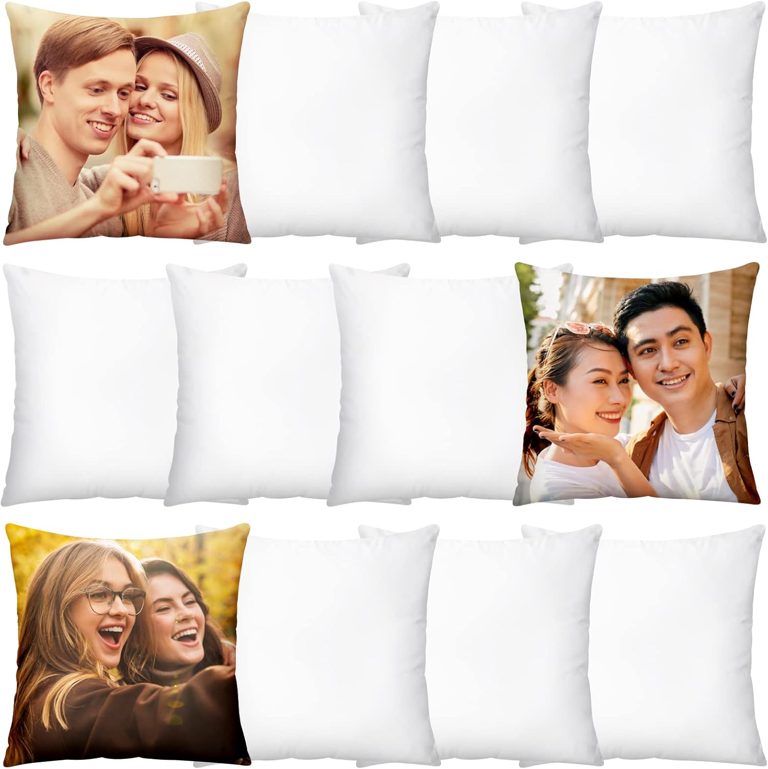 Pillow Cover Sublimation - 20 fundas de cojín blancas para